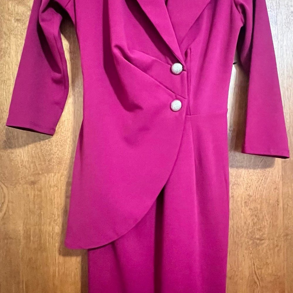 New York & Company Fuchsia Long Sleeve Dress